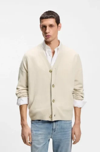 Strickjacke aus Schurwolle in lockerer Passform