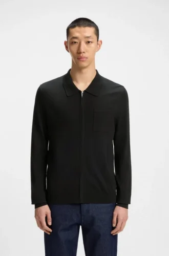 Strickjacke in Regular-Fit mit Reißverschluss vorne