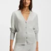 Strickjacke mit geripptem Saum aus Kaschmir