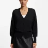 Strickjacke mit geripptem Saum aus Kaschmir
