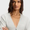 Strickjacke mit geripptem Saum aus Kaschmir