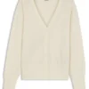 Strickjacke mit geripptem Saum aus Kaschmir