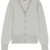 Strickjacke mit geripptem Saum aus Kaschmir