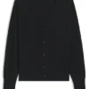 Strickjacke mit geripptem Saum aus Kaschmir