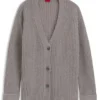 Strickjacke mit gesticktem Logo in Oversize-Passform
