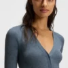 Strickjacke mit verdecktem Verschluss aus Schurwolle