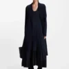 Strickkleid mit Plissee-Rockteil
