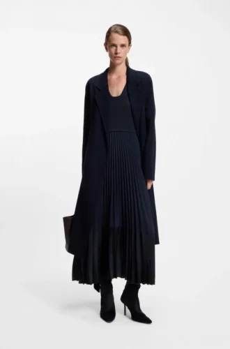 Strickkleid mit Plissee-Rockteil