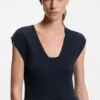 Strickkleid mit Plissee-Rockteil