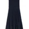 Strickkleid mit Plissee-Rockteil