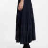 Strickkleid mit Plissee-Rockteil