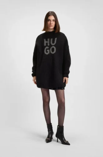 Strickpullover mit funkelndem, übereinanderliegendem Logo