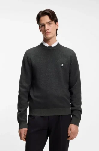 Strickpullover mit gestapeltem Logo