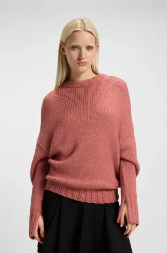 Strickpullover mit gesticktem Logo
