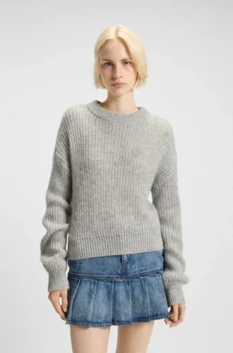 Strickpullover mit „Happy HUGO“-Applikation
