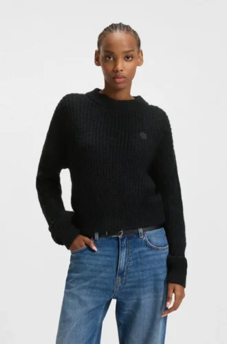 Strickpullover mit „Happy HUGO“-Applikation