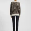 Strickpullover mit Leoparden-Jacquard