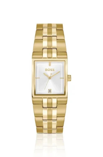 Strivo-Uhr in Goldoptik mit Streifendetails