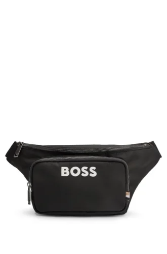 Strukturierte Gürteltasche mit Kontrastlogo Strukturierte Gürteltasche mit Kontrastlogo
