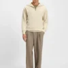 Sweatshirt aus aufgerauter Baumwolle mit geripptem Reißverschlusskragen