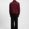 Sweatshirt aus aufgerauter Baumwolle mit geripptem Reißverschlusskragen Sweatshirt aus aufgerauter Baumwolle mit geripptem Reißverschlusskragen