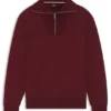 Sweatshirt aus aufgerauter Baumwolle mit geripptem Reißverschlusskragen Sweatshirt aus aufgerauter Baumwolle mit geripptem Reißverschlusskragen