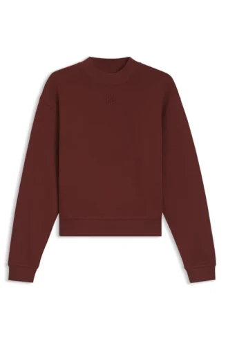 Sweatshirt aus Baumwoll-Frottee mit gestapelter Logo-Stickerei