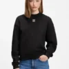 Sweatshirt aus Baumwoll-Frottee mit gestapelter Logo-Stickerei