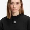 Sweatshirt aus Baumwoll-Frottee mit gestapelter Logo-Stickerei