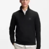 Sweatshirt aus Baumwoll-Frottee mit Reißverschlusskragen