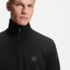 Sweatshirt aus Baumwoll-Frottee mit Reißverschlusskragen