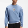 Sweatshirt aus Baumwoll-Frottee mit Tennis-Motiv