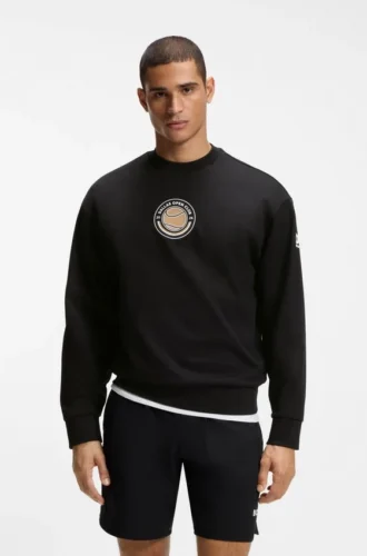 Sweatshirt aus Baumwoll-Frottee mit Tennis-Motiv