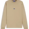 Sweatshirt aus Baumwollfrottee mit blauem Logo-Aufnäher