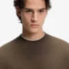 Sweatshirt aus Baumwollfrottee mit blauem Logo-Aufnäher