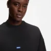 Sweatshirt aus Baumwollfrottee mit blauem Logo-Aufnäher