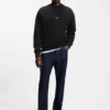 Sweatshirt aus Baumwollfrottee mit blauem Logo-Aufnäher