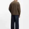 Sweatshirt aus Baumwollfrottee mit blauem Logo-Aufnäher