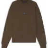 Sweatshirt aus Baumwollfrottee mit blauem Logo-Aufnäher