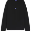 Sweatshirt aus Baumwollfrottee mit blauem Logo-Aufnäher