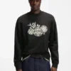 Sweatshirt aus Baumwollfrottee mit gesticktem Motiv