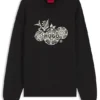 Sweatshirt aus Baumwollfrottee mit gesticktem Motiv