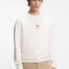 Sweatshirt aus Baumwollfrottee mit Happy HUGO