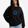 Sweatshirt aus Baumwollfrottee mit Happy HUGO