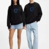 Sweatshirt aus Baumwollfrottee mit Happy HUGO
