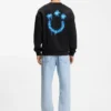 Sweatshirt aus Baumwollfrottee mit Happy HUGO