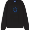 Sweatshirt aus Baumwollfrottee mit Happy HUGO