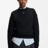 Sweatshirt aus Baumwollfrottee mit Logo-Aufnäher