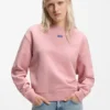 Sweatshirt aus Baumwollfrottee mit Logo-Aufnäher