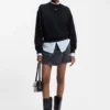 Sweatshirt aus Baumwollfrottee mit Logo-Aufnäher